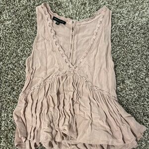 Kendall and Kylie Mauve Sleeveless Ruffled Blouse